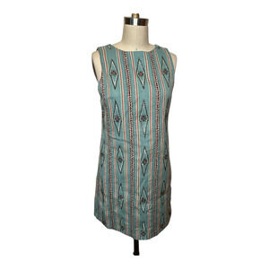 Alice + Olivia Clyde Sage Embellished Western Shift Dress - Size 6 NWT